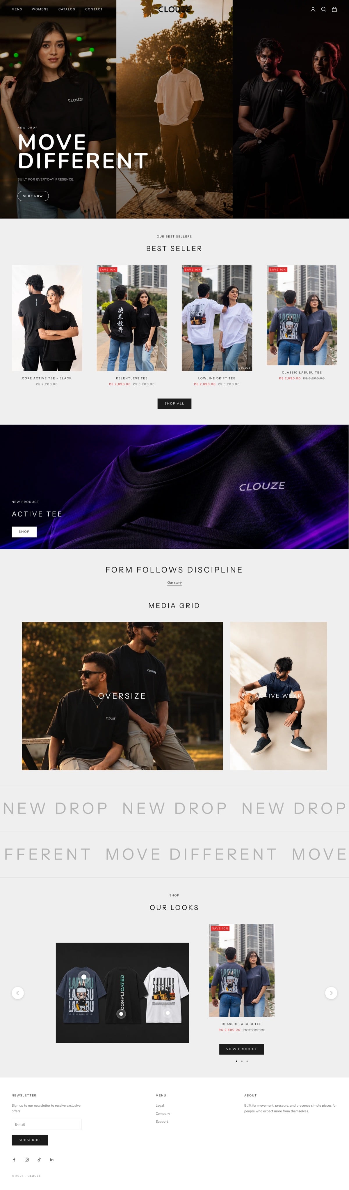 Full-page capture of clouzeofficial.com